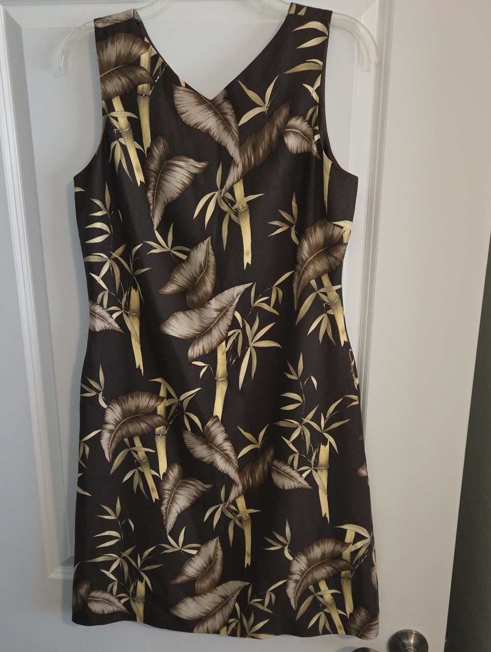 Tommy Bahama Brown and Cream Tropical Sheath Dress SZ 6